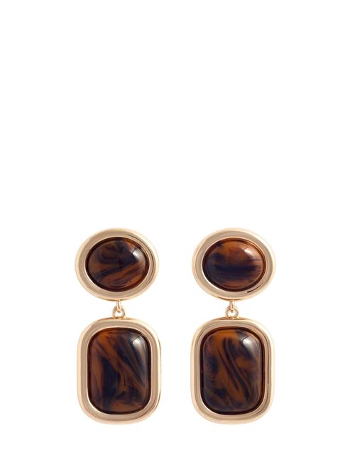 Brown enamel earrings SELF PORTRAIT | SS26643EGDGOLD